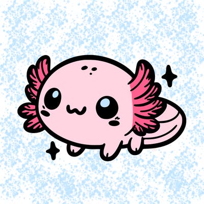 cute easy baby axolotl