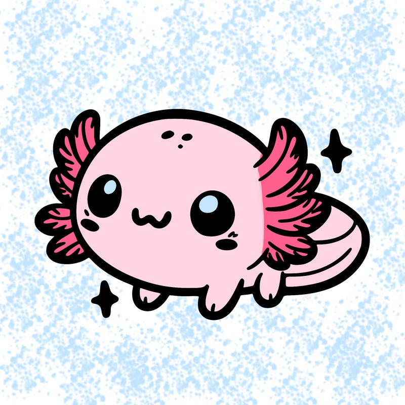 cute easy baby axolotl