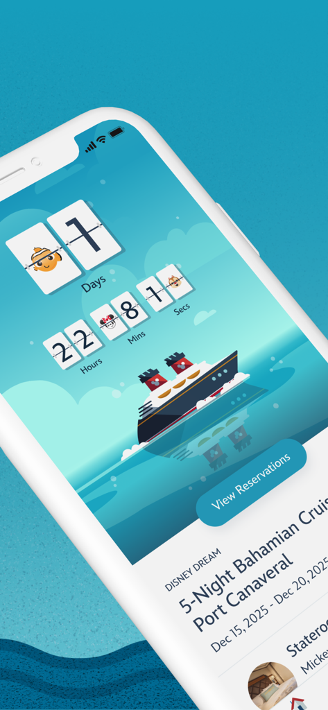 Disney Cruise Line Navigator - Disney Cruise Line app vacation countdown screen
