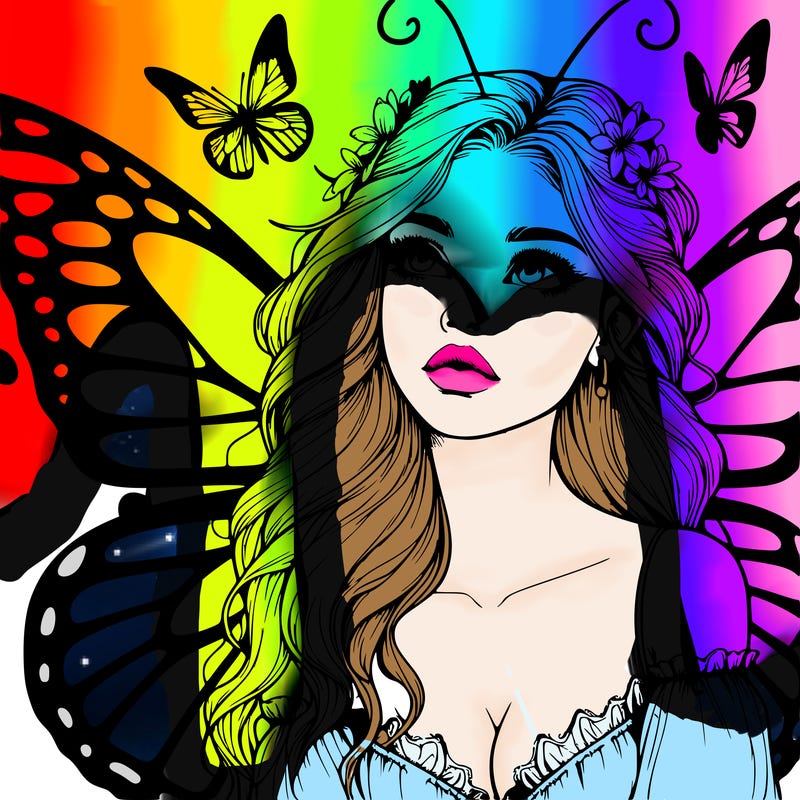 butterfly fairy realistic girl