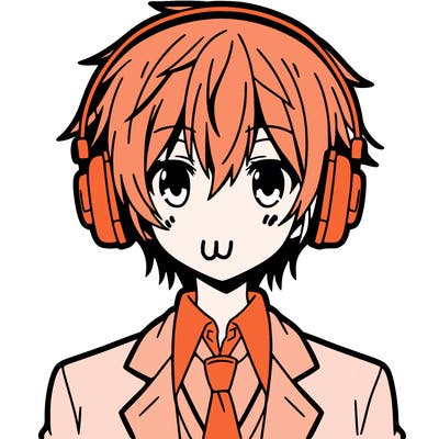 anime boy with headphones