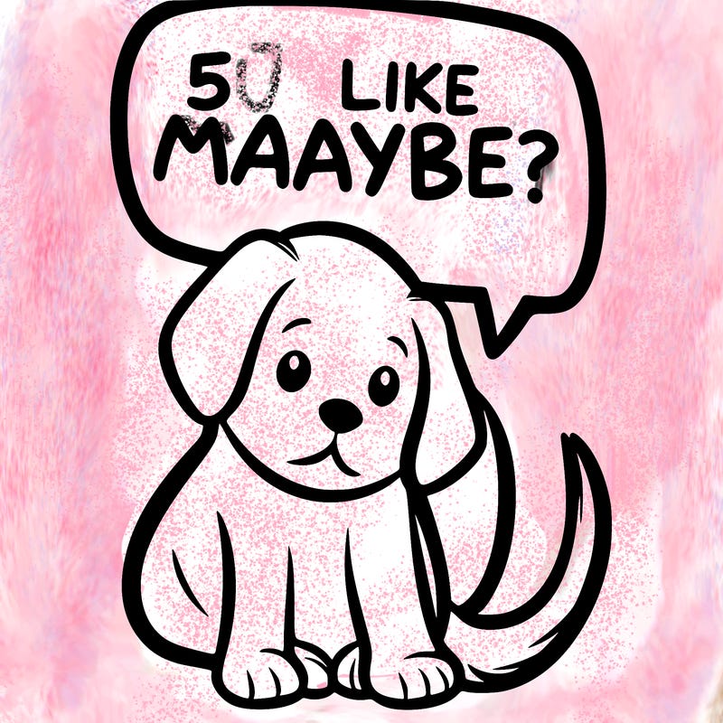 a puppy that says 5 like maybe
