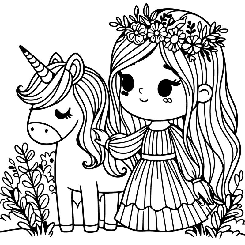 girl with unicorn