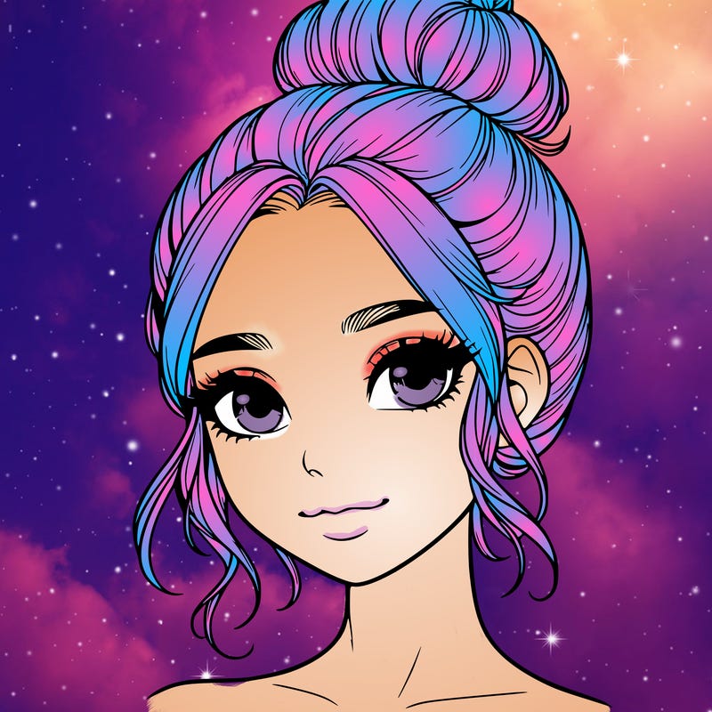 realistic pretty girl with hair in bun