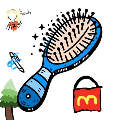 hairbrush, round comb