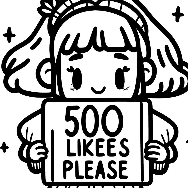 a girl holding 500 likes please sign