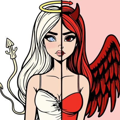 devil vs angel realistic girl