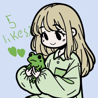 girl with long hair and a oversized shirt. and she is holding a frog