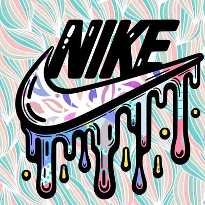 dripping nike logo