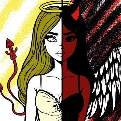 devil vs angel realistic girl
