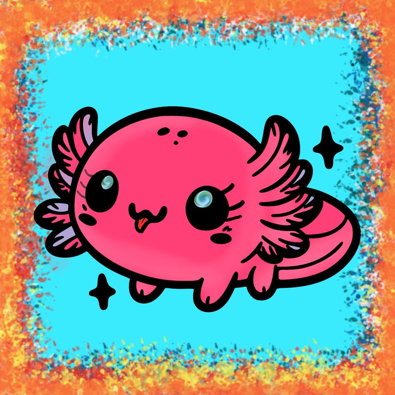 cute easy baby axolotl