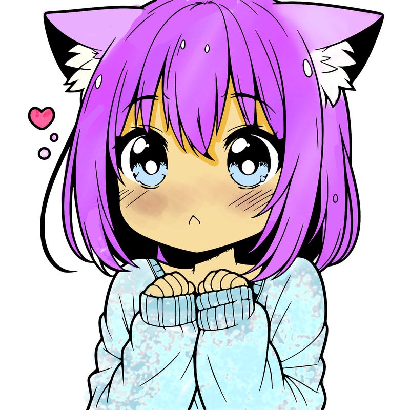 shy anime catgirl