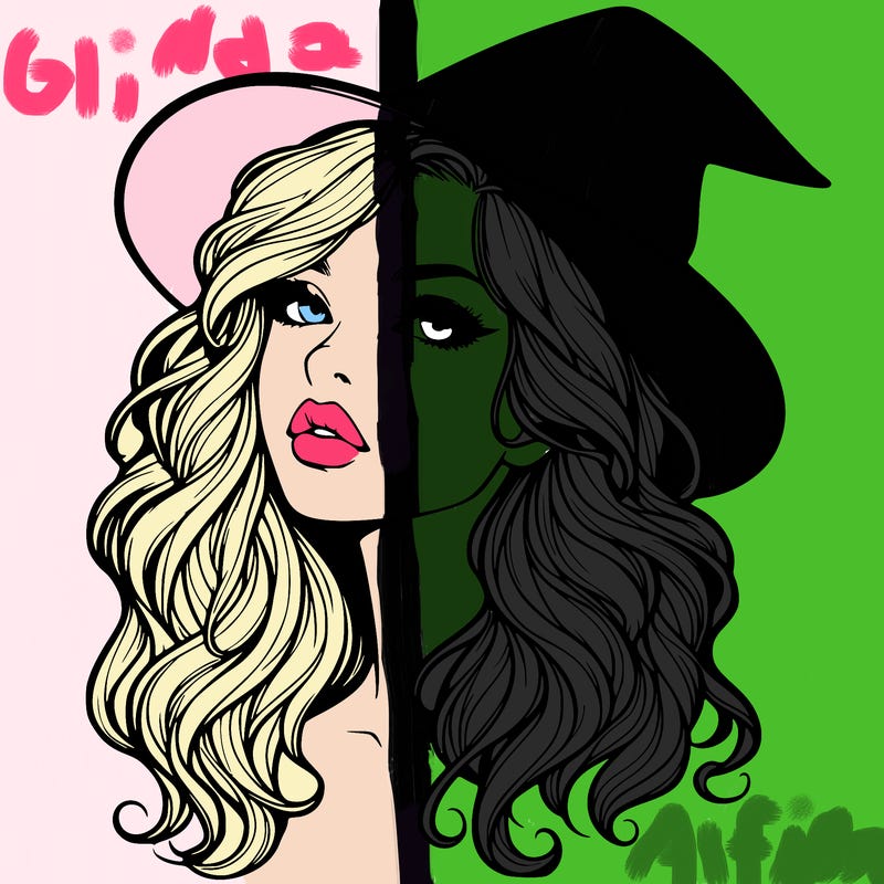 realistic witch girl with wavy hair and lips