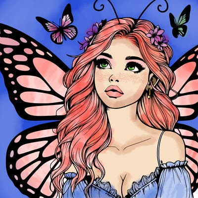 butterfly fairy realistic girl