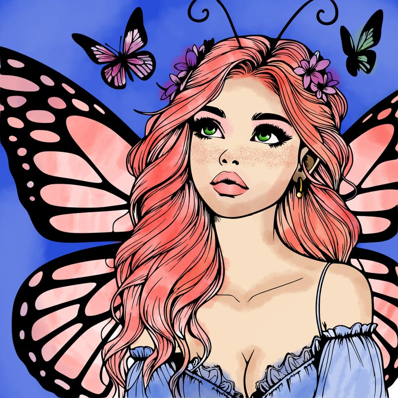 butterfly fairy realistic girl