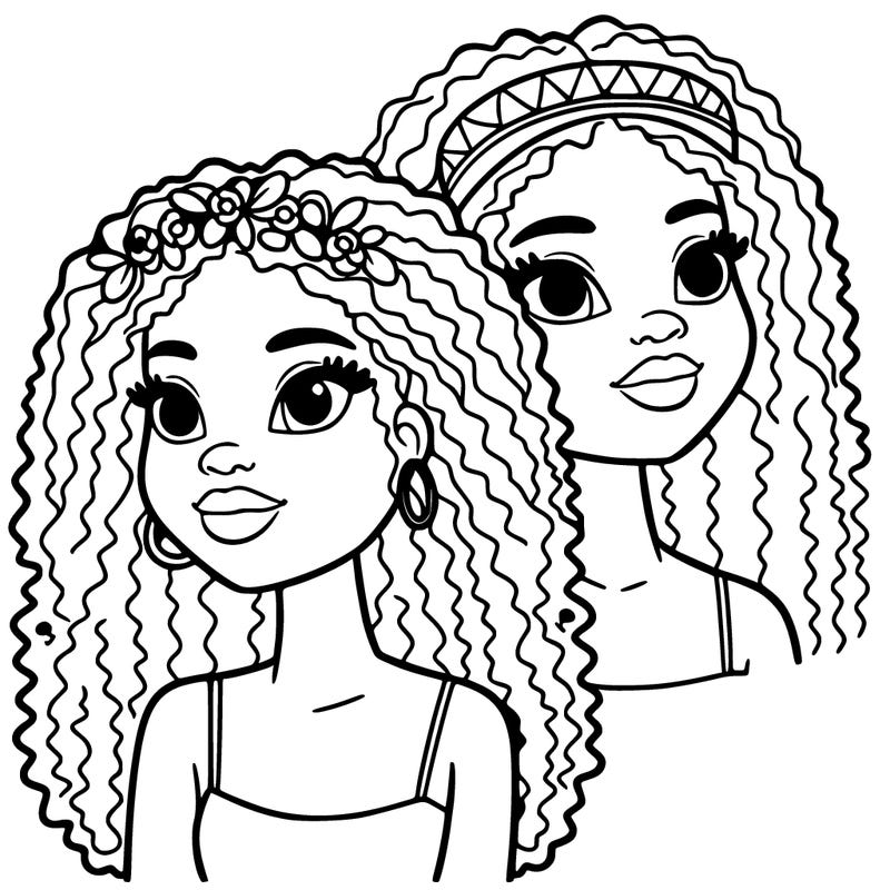 african american with long curly hair