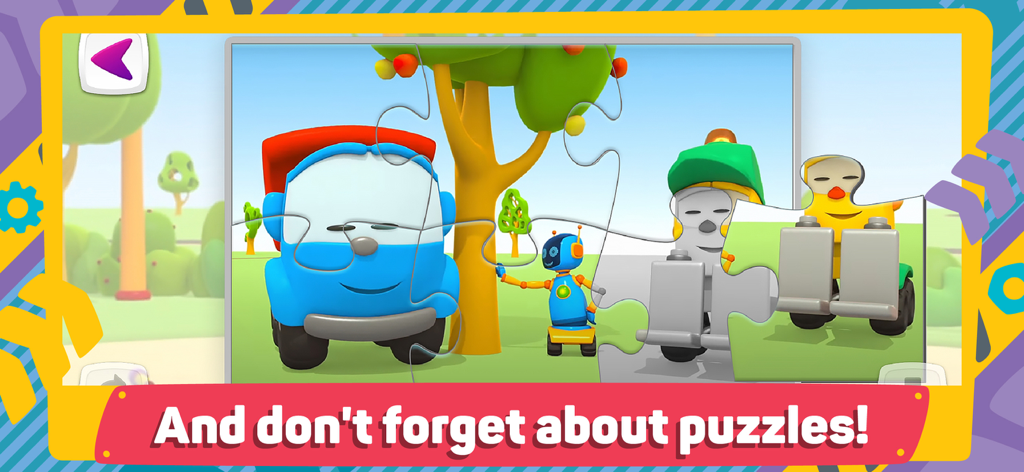 子供向けのレオ・ザ・トラックのジグソーパズルミニゲーム