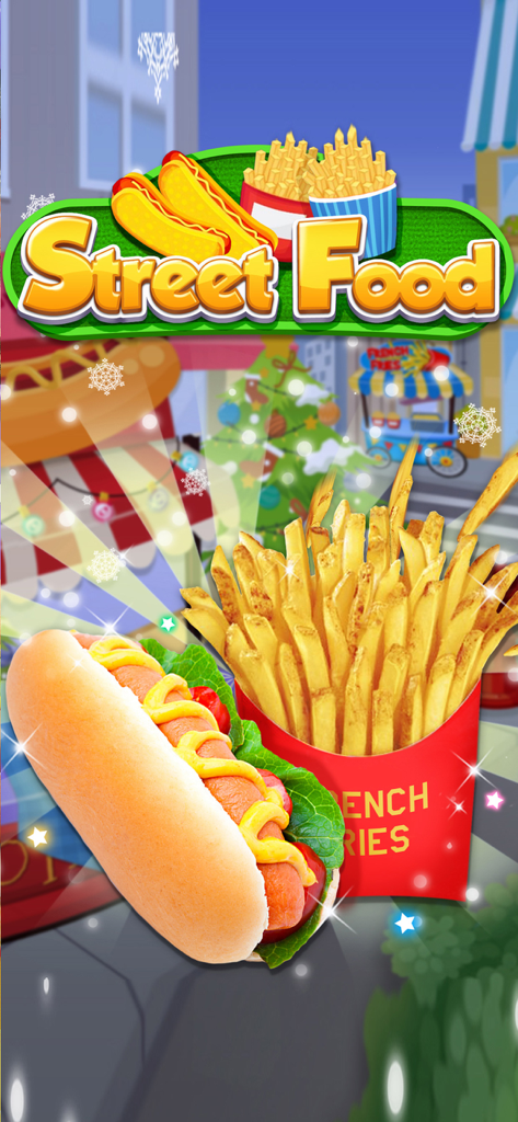 Affichage du jeu Street Food Fair Carnival avec un hot-dog et des frites