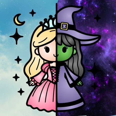 split princess and witch
