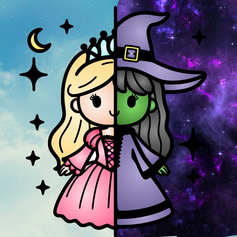 split princess and witch