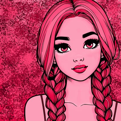 realistic girl with braids