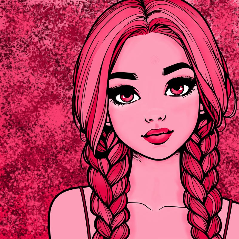 realistic girl with braids