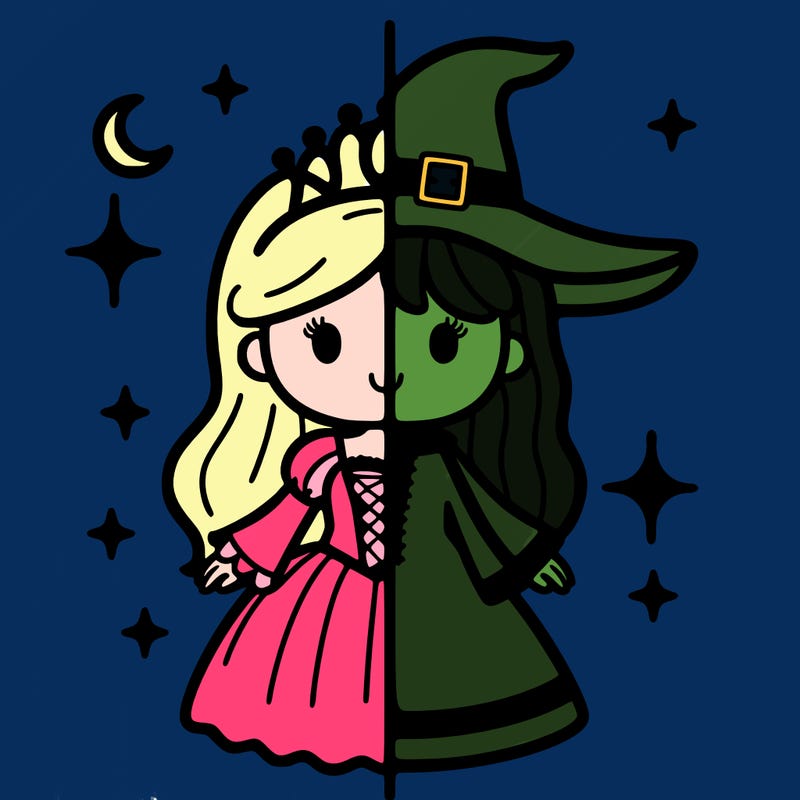 split princess and witch