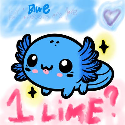 cute easy baby axolotl