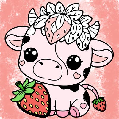 cute strawberry cow
