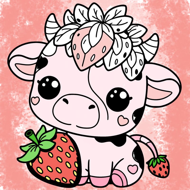 cute strawberry cow