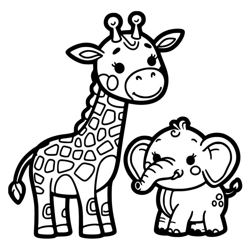 giraffe elephant