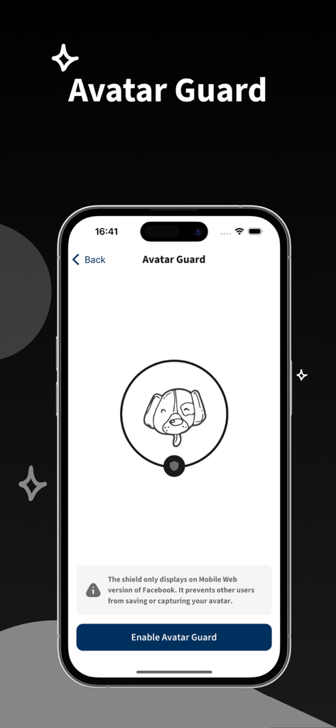 MonokaiToolkit Original app screen showing the Avatar Guard feature to protect profile pictures from being saved or captured.