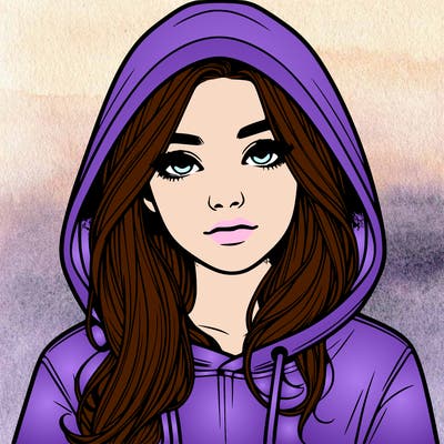 realistic girl with a hoodie