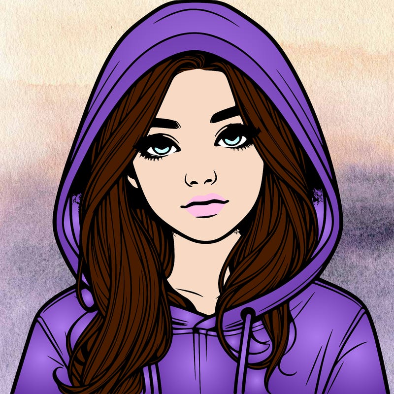 realistic girl with a hoodie