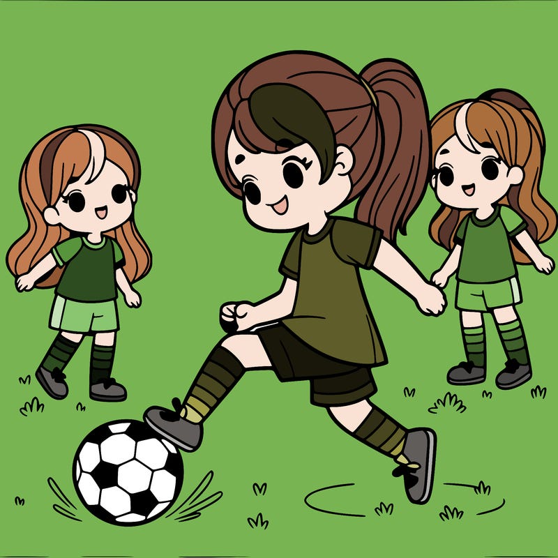 a girl playing soccer