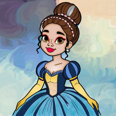a single african american woman with a bun and a realistic fairy tale dress