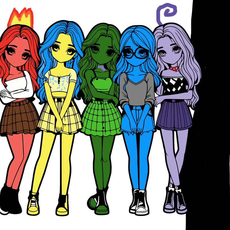 a group of girls realistic