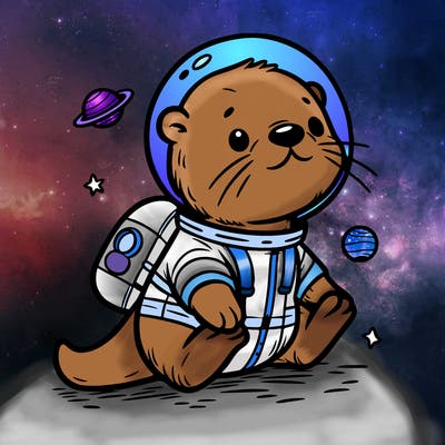 otter in a space suit