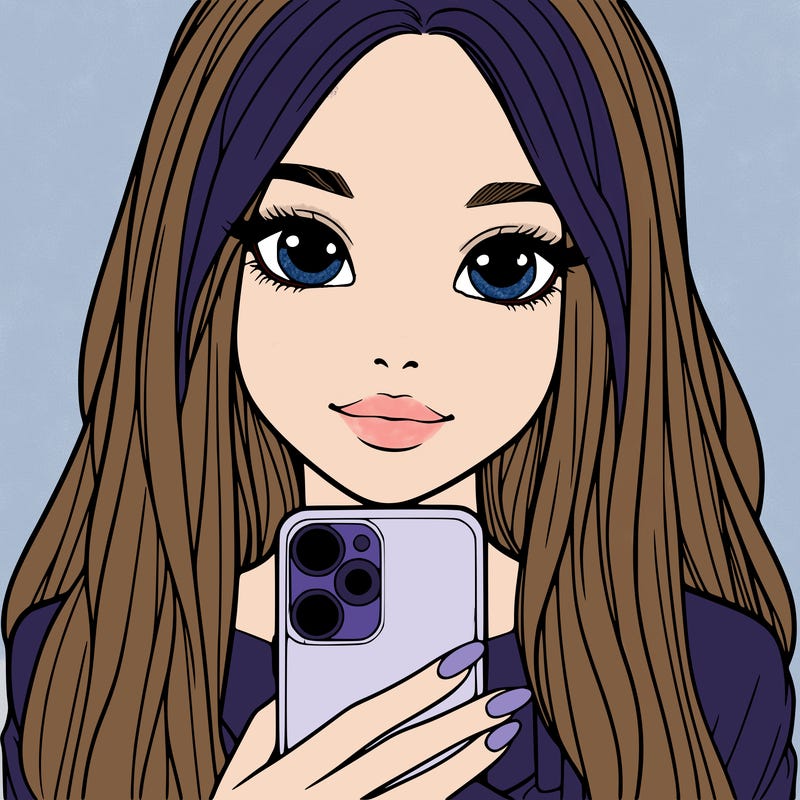 realistic girl with a phone