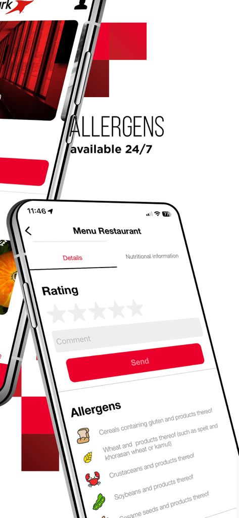 My Aramark - My Aramark app menu details with ratings and allergens