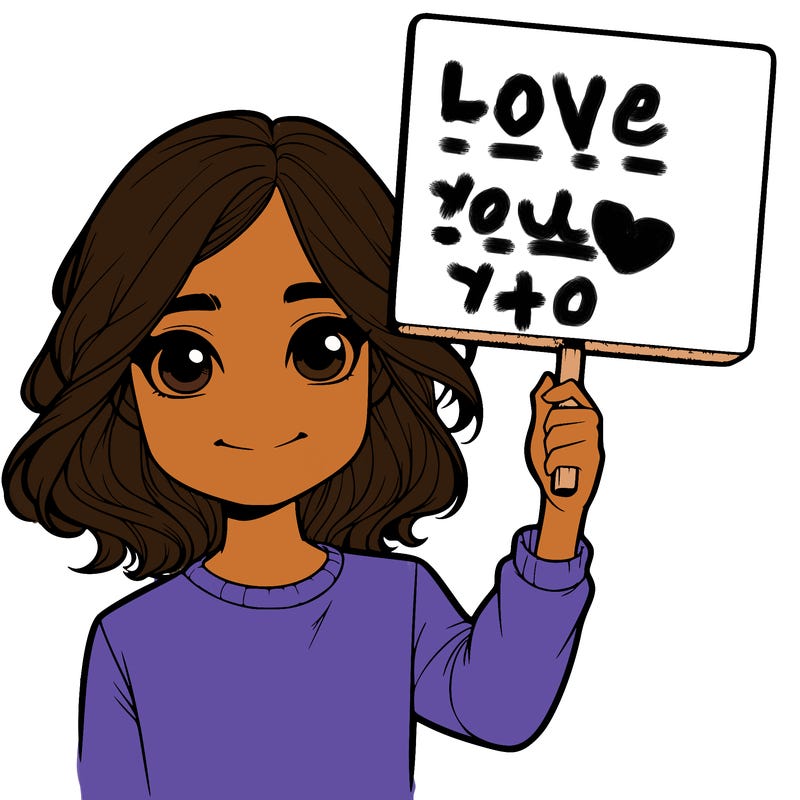 realistic girl holding up a sign