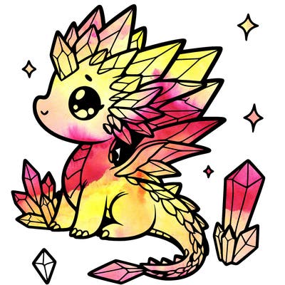 little cute crystal dragon