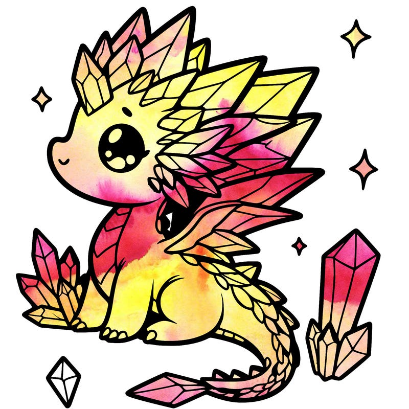 little cute crystal dragon