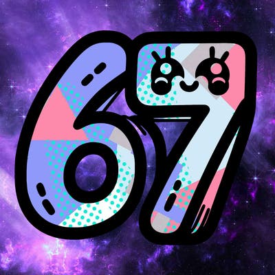 the numbers 67