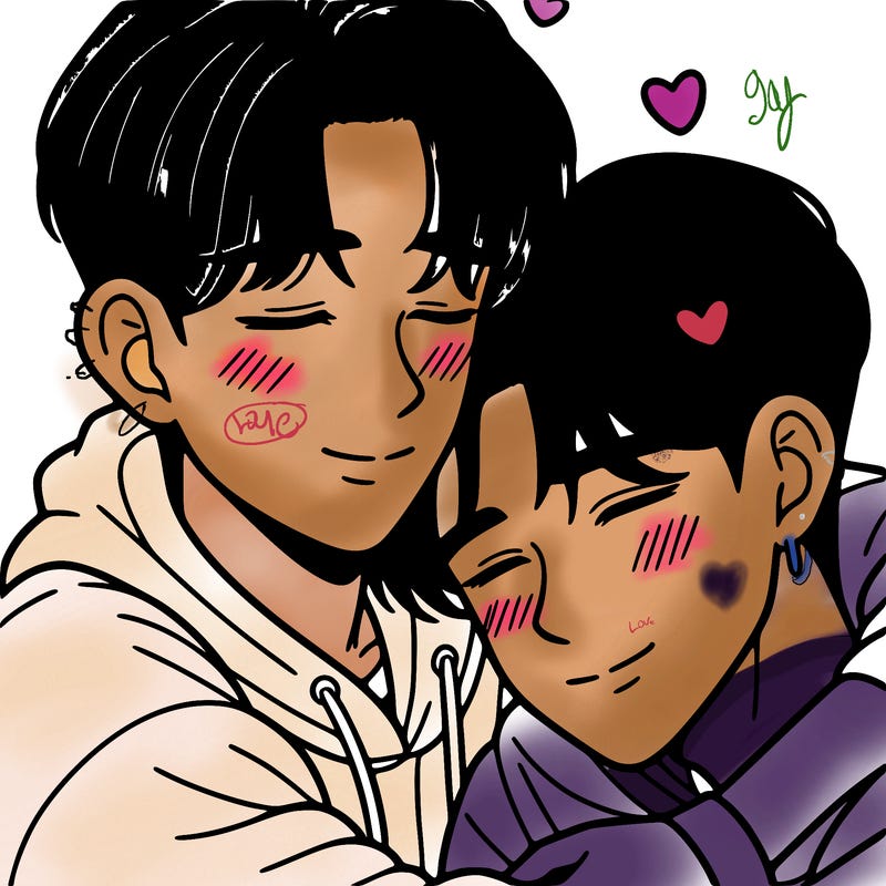 korean teen boys cuddling