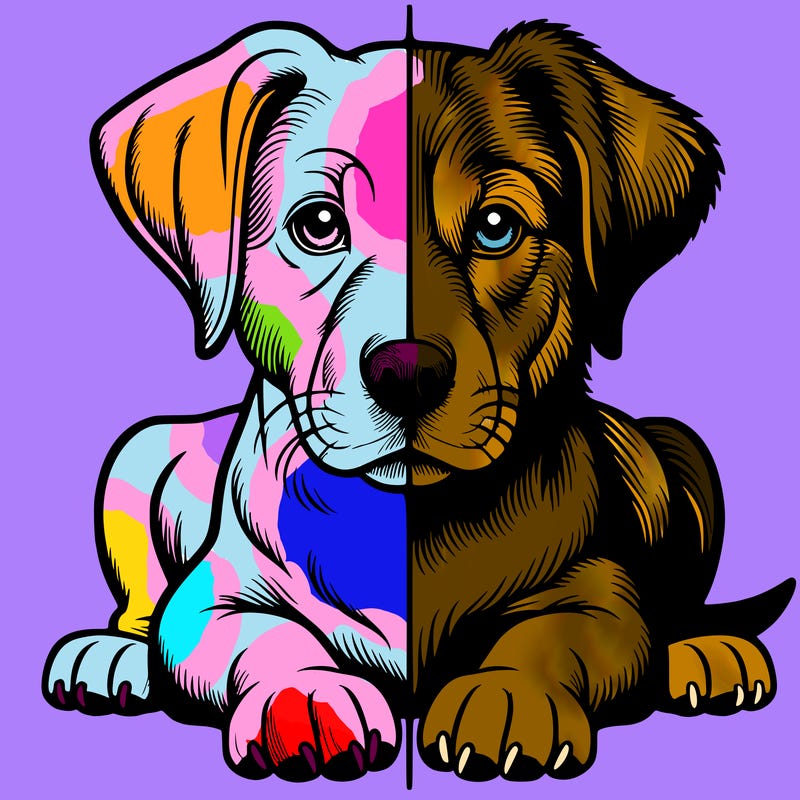 realistic dog split picture