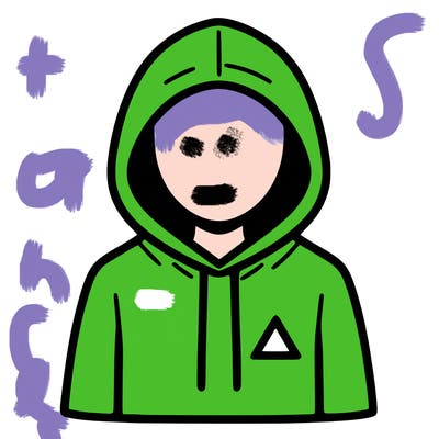a person with non face waering a hoodie with a small triangle symbol