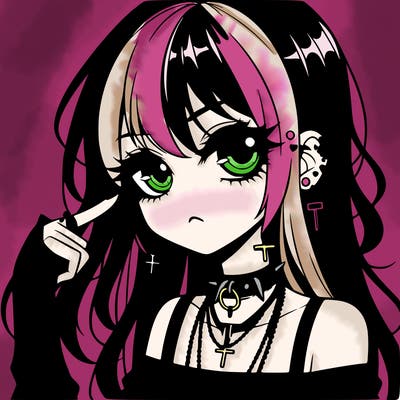 goth anime girl