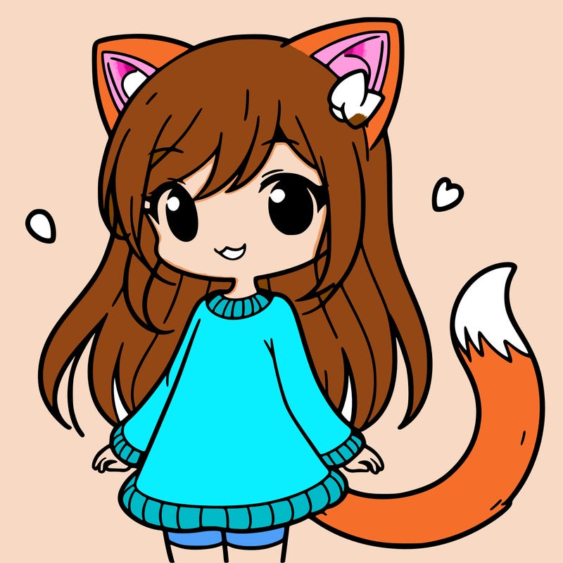 girl with cat ears and tail