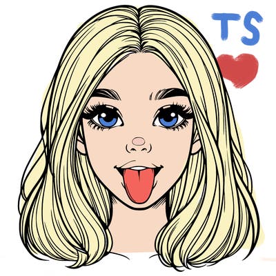 realistic girl with her tongue out